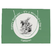 Alice in Wonderland White Rabbit Herald Verjaardag Groot Cadeauzakje (Achterkant)
