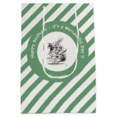 Alice in Wonderland White Rabbit Herald Verjaardag Medium Cadeauzakje (Achterkant)