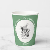 Alice in Wonderland White Rabbit Herald Verjaardag Papieren Bekers (Achterkant)