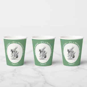 Alice in Wonderland White Rabbit Herald Verjaardag Papieren Bekers