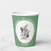 Alice in Wonderland White Rabbit Herald Verjaardag Papieren Bekers (Voorkant)