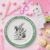 Alice in Wonderland White Rabbit Herald Verjaardag Papieren Bordje (Feest)