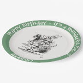 Alice in Wonderland White Rabbit Herald Verjaardag Papieren Bordje (Gekanteld)