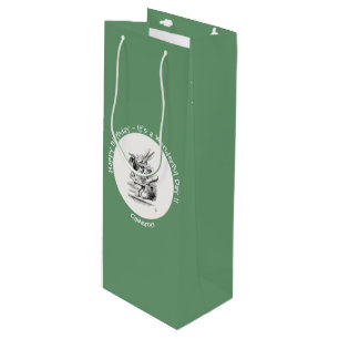 Alice in Wonderland White Rabbit Herald Verjaardag Wijn Cadeautas