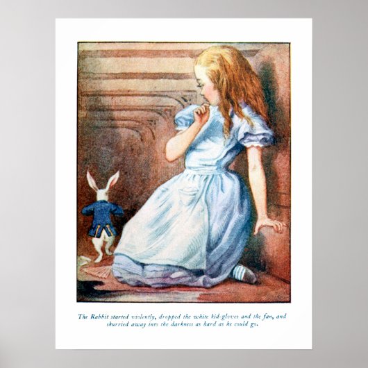 Alice in Wonderland White Rabbit Hole Print Poster (Voorkant)