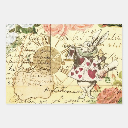  Alice in Wonderland White Rabbit Inpakpapier Vel (Voorkant)