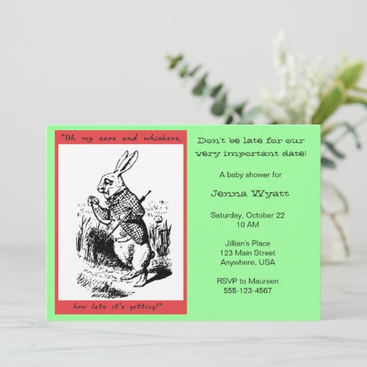 Alice in Wonderland - White Rabbit Kaart (Staand voorkant)