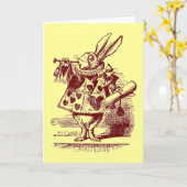 Alice in Wonderland White Rabbit Kaart (Gele Bloem)