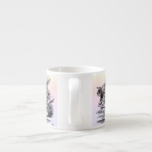 Alice in Wonderland White Rabbit Kaninchen pastel Espresso Kop (Achterkant)