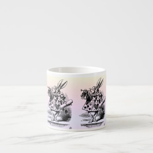 Alice in Wonderland White Rabbit Kaninchen pastel Espresso Kop (Voorkant)