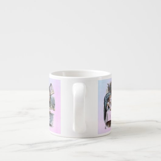 Alice in Wonderland White Rabbit Kaninchen pastel Espresso Kop (Achterkant)