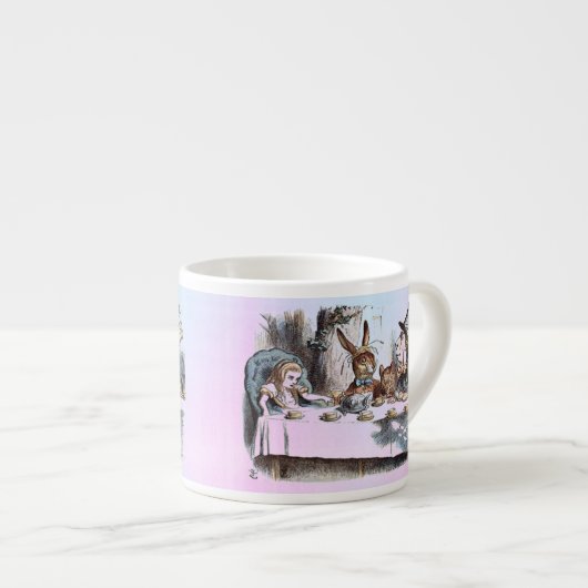 Alice in Wonderland White Rabbit Kaninchen pastel Espresso Kop (Voorkant rechts)