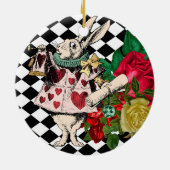 Alice in Wonderland White Rabbit Keramisch Ornament (Achterkant)