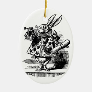  Alice in Wonderland, White Rabbit Keramisch Ornament