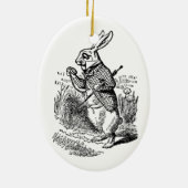 Alice in Wonderland, White Rabbit Keramisch Ornament (Achterkant)