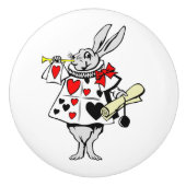 Alice in Wonderland White Rabbit Keramische Knop (Voorkant)