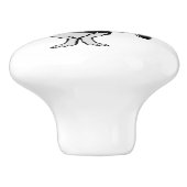 Alice in Wonderland White Rabbit Keramische Knop (Zijkant)