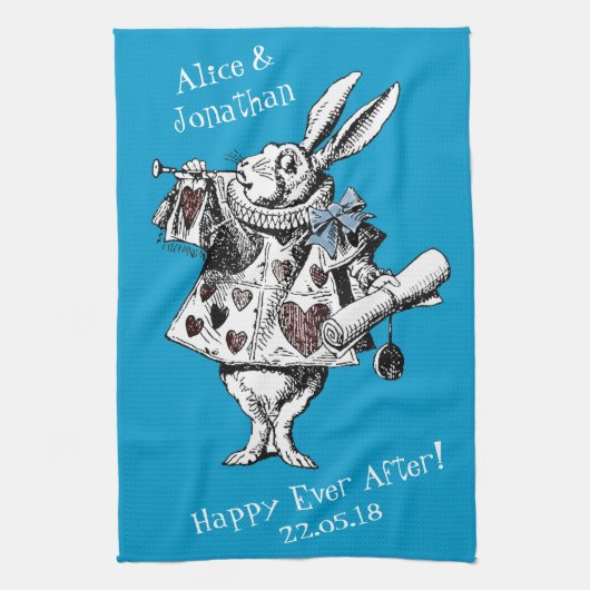 Alice in Wonderland White Rabbit Kitchen Towel Theedoek (Verticaal)