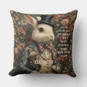 Alice in Wonderland White Rabbit Kussen (Voorkant)