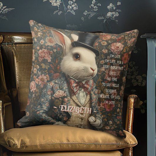Alice in Wonderland White Rabbit Kussen