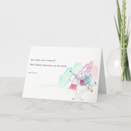 Alice in Wonderland - White Rabbit, Lewis Carroll Kaart (Voorkant)