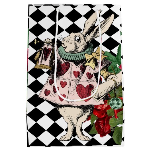 Alice in Wonderland White Rabbit Medium Cadeauzakje (Achterkant)