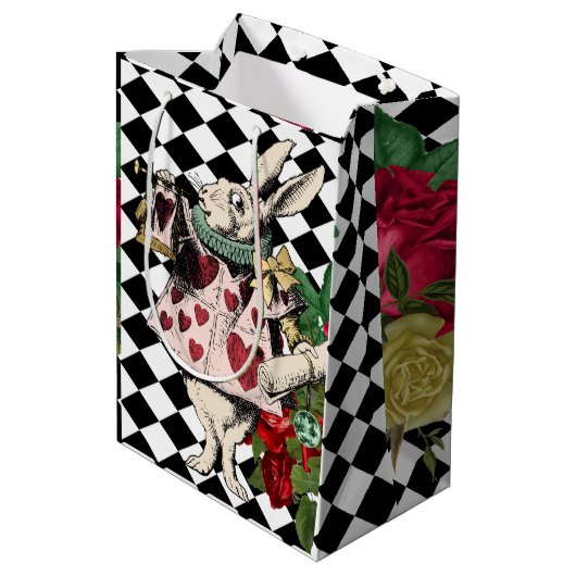 Alice in Wonderland White Rabbit Medium Cadeauzakje (Achterkant Gekanteld)