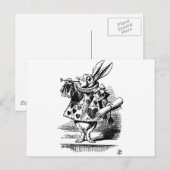 Alice in Wonderland White Rabbit met Trumpet Briefkaart (Voorkant / Achterkant)