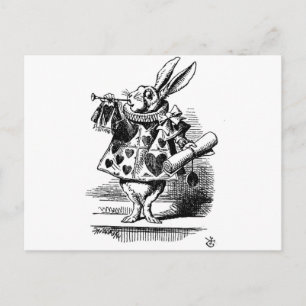 Alice in Wonderland White Rabbit met Trumpet Briefkaart