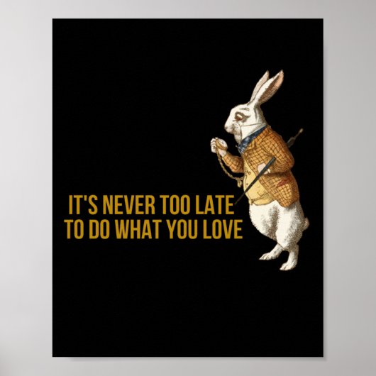 Alice in Wonderland White Rabbit Motivation Poster (Voorkant)