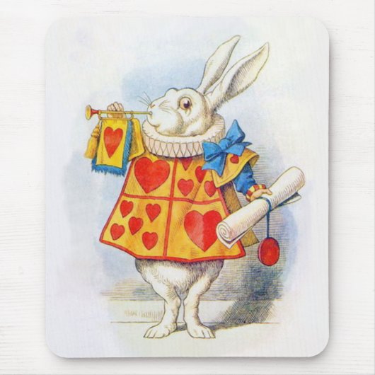 Alice in Wonderland White Rabbit Mousepad Muismat (Voorkant)