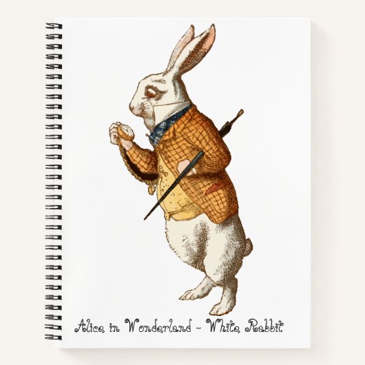   Alice in Wonderland - White Rabbit Notitieboek (Voorkant)