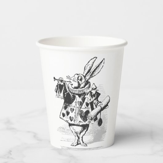 Alice in Wonderland White Rabbit Paper cup Papieren Bekers (Achterkant)