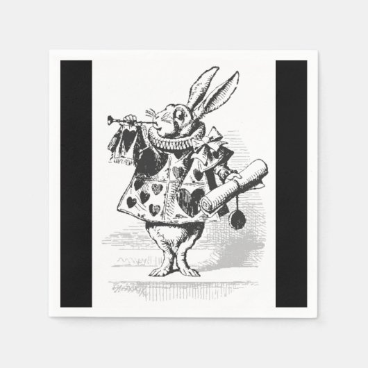 Alice in Wonderland White Rabbit Paper Servetten (Voorkant)