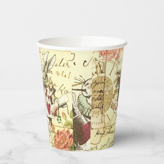 Alice in Wonderland White Rabbit Papieren Bekers (Links)