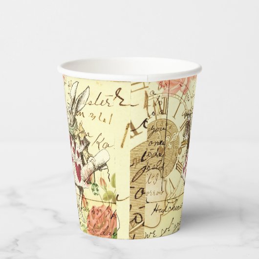 Alice in Wonderland White Rabbit Papieren Bekers (Rechts)