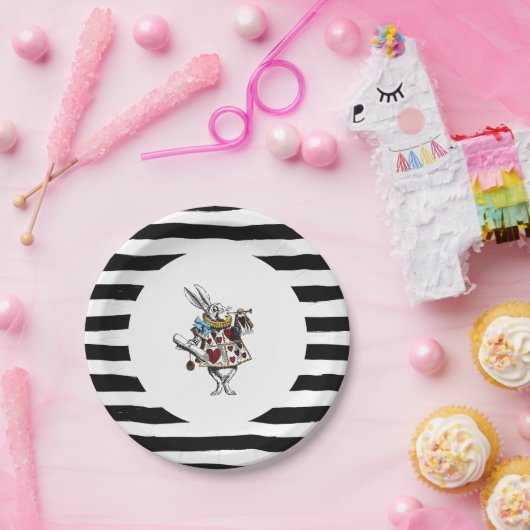 Alice in Wonderland White Rabbit Papieren Bordje (Feest)
