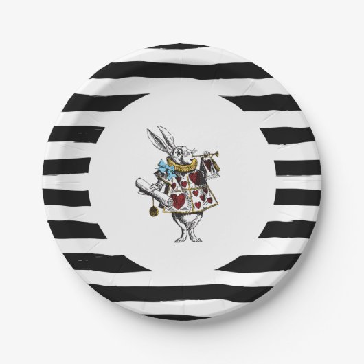 Alice in Wonderland White Rabbit Papieren Bordje (Voorkant)