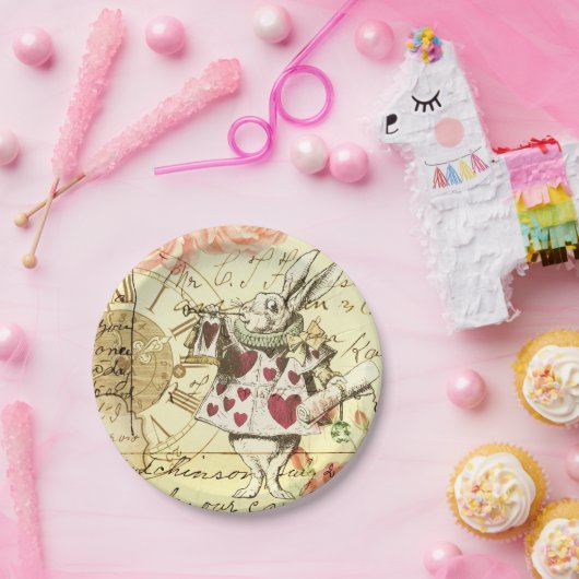 Alice in Wonderland White Rabbit Papieren Bordje (Feest)