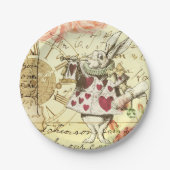 Alice in Wonderland White Rabbit Papieren Bordje (Voorkant)