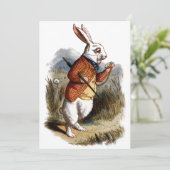 Alice in Wonderland White Rabbit Personalize Aankondiging (Staand voorkant)