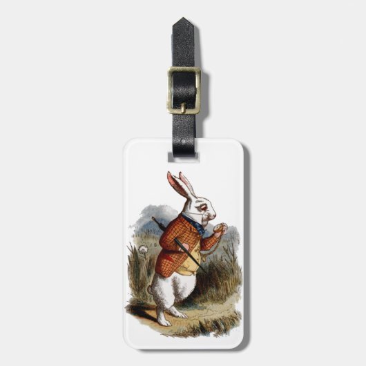Alice in Wonderland White Rabbit Personalize Bagagelabel (Voorkant verticaal)
