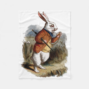 Alice in Wonderland White Rabbit Personalize Fleece Deken