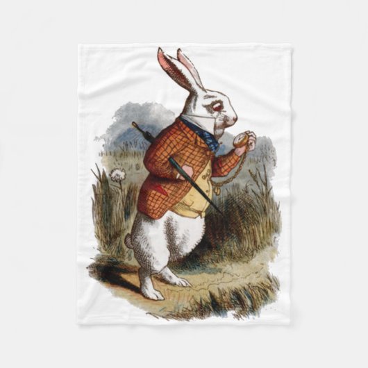 Alice in Wonderland White Rabbit Personalize Fleece Deken (Voorkant)