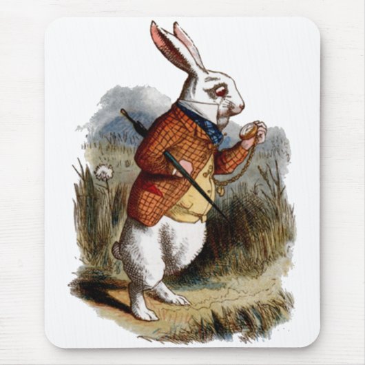 Alice in Wonderland White Rabbit Personalize Muismat (Voorkant)