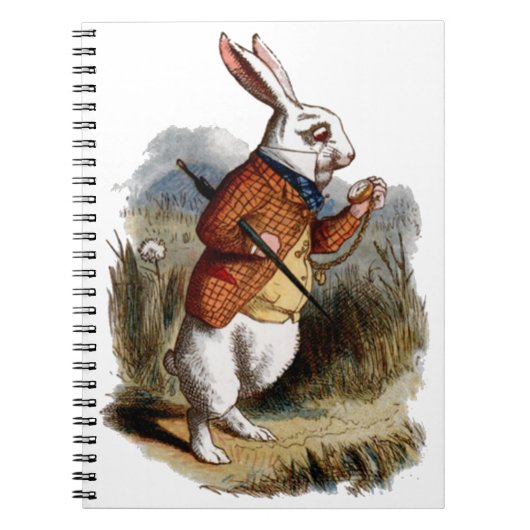 Alice in Wonderland White Rabbit Personalize Notitieboek (Voorkant)