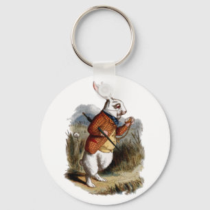 Alice in Wonderland White Rabbit Personalize Sleutelhanger