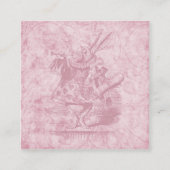 Alice in Wonderland White Rabbit Pink Floral Art Informatiekaartje (Voorkant)