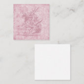 Alice in Wonderland White Rabbit Pink Floral Art Informatiekaartje (Voorkant / Achterkant)