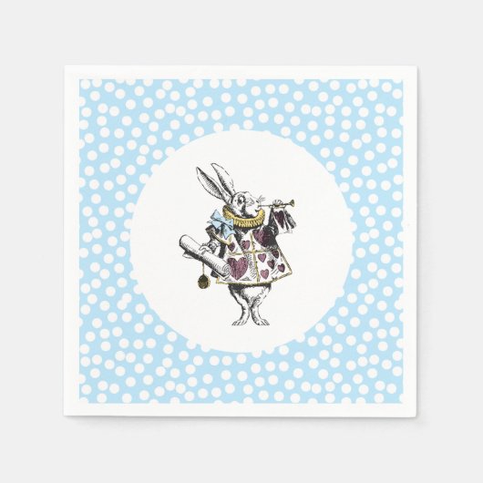 Alice in Wonderland White Rabbit Polka Dot Servet (Voorkant)